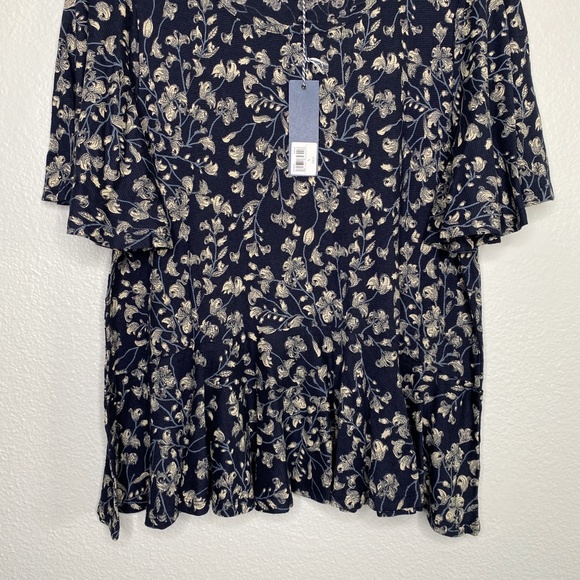 lucky brand floral peplum top L - Picture 4 of 8